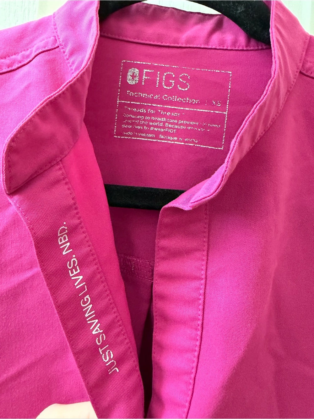 Figs Rafaela Scrub Top in Raspberry Sorbet - Picture 3 of 3